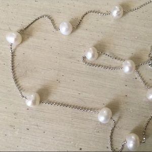 Silver and Pearl 16-18 Inch Necklace NWT